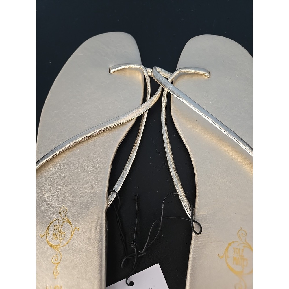 Sole Mates Sandals Womens Size 10 / 11 Gold Strappy Flip Flop - Picture 3 of 8